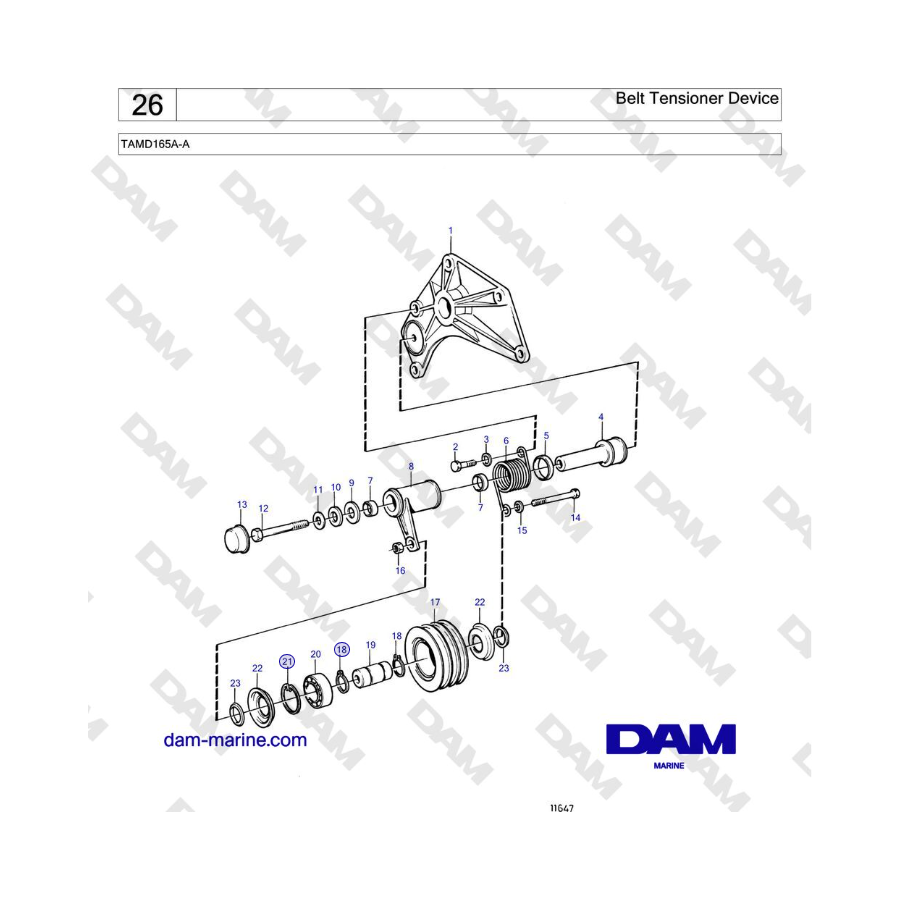 Volvo Penta TAMD165A-A - Belt Tensioner Device 