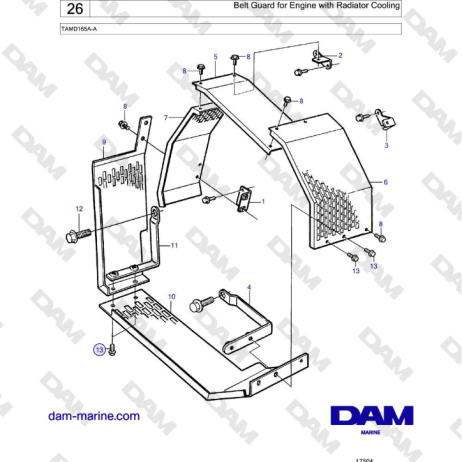 Volvo Penta TAMD165A-A - Belt Guard for Engine with Radiator Cooling 