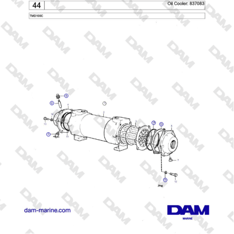 Volvo Penta TMD100C - Oil Cooler: 837083