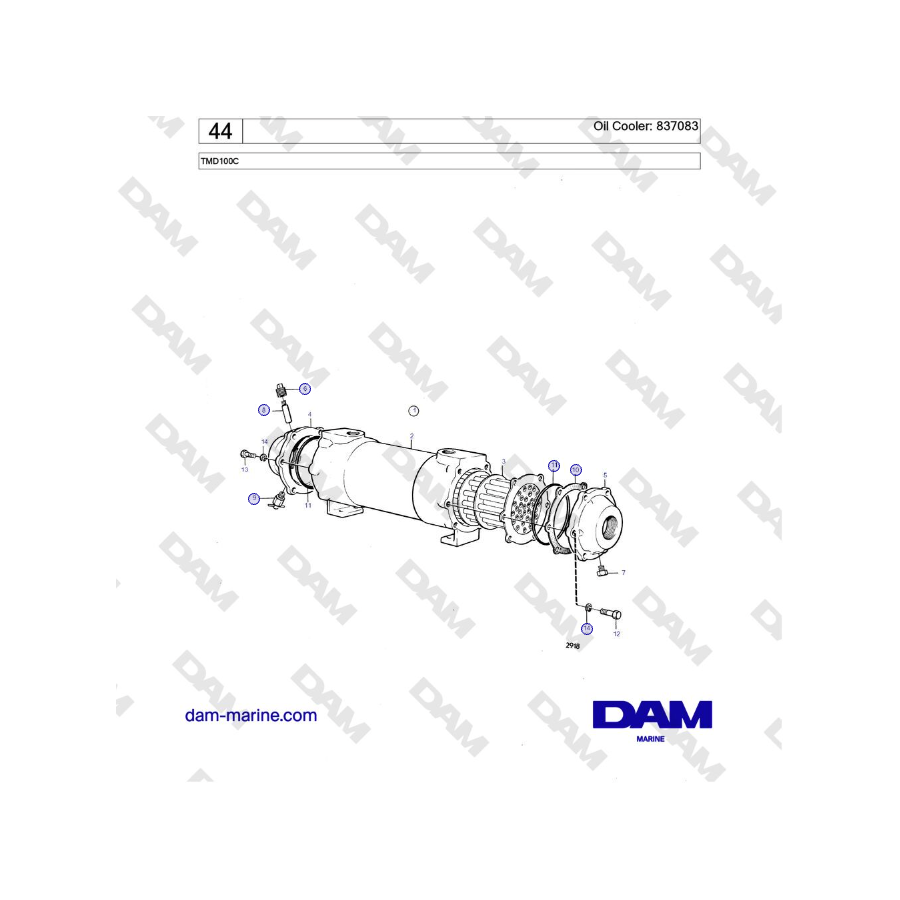 Volvo Penta TMD100C - Oil Cooler: 837083