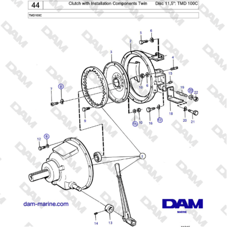 Volvo Penta TMD100C - Clutch with Installation Components Twin Disc 11,5'': TMD 100C