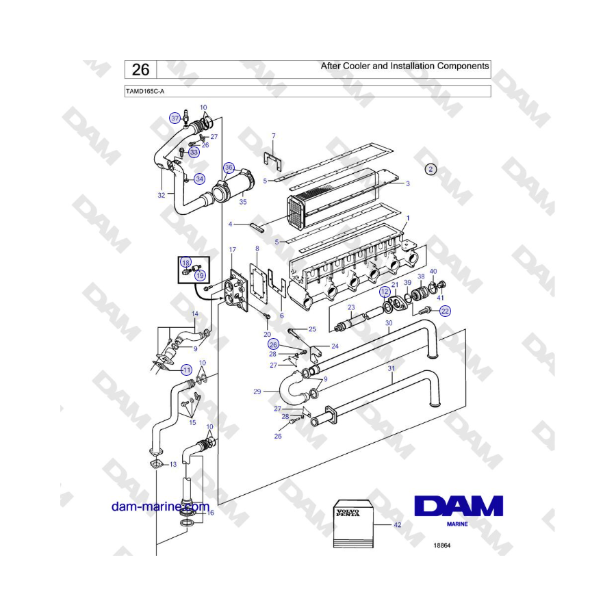 Volvo Penta TAMD165C-A - After Cooler and Installation Components