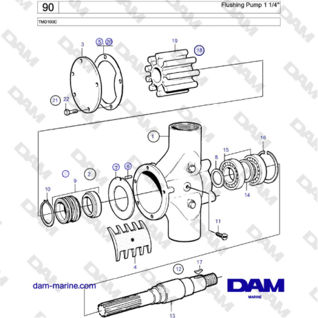 Volvo Penta TMD100C - Flushing Pump 1 1/4''