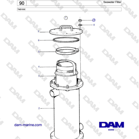 Volvo Penta TMD100C - Seawater Filter