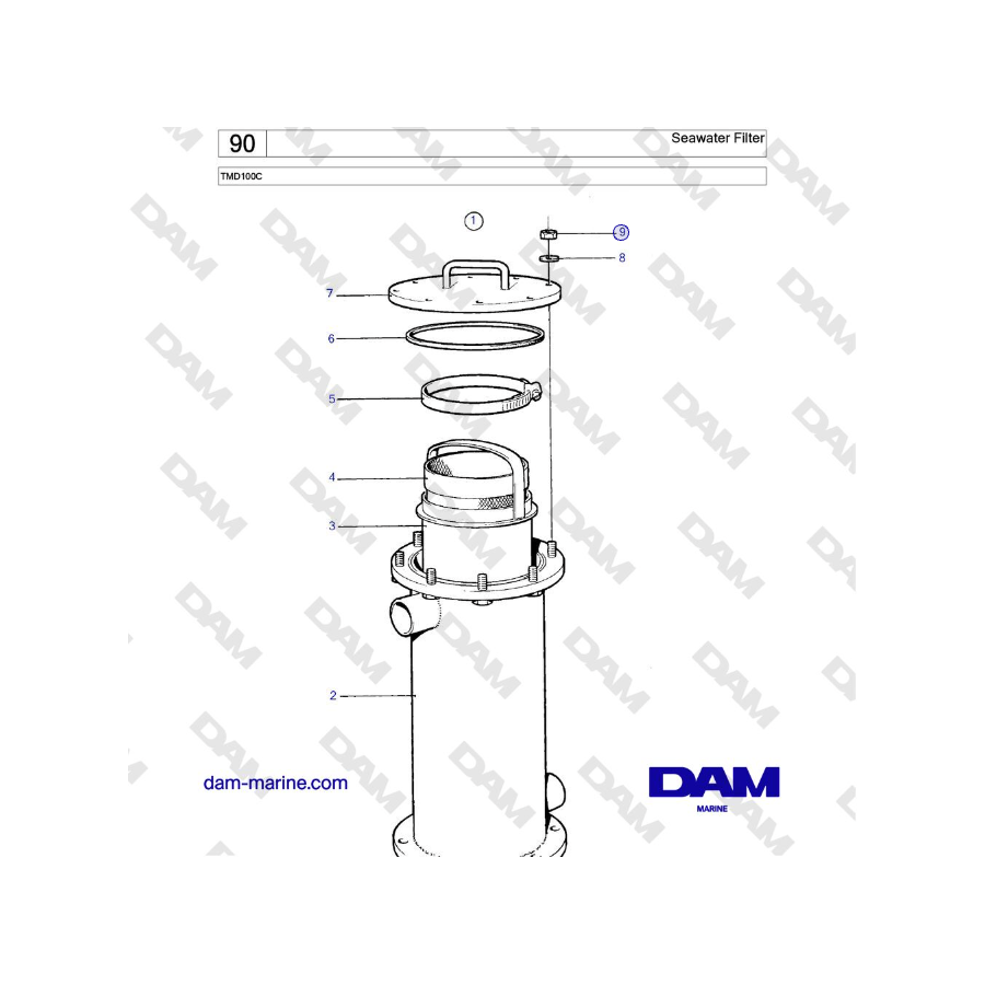 Volvo Penta TMD100C - Seawater Filter