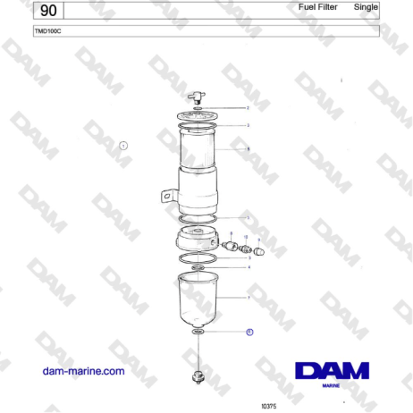 Volvo Penta TMD100C - Fuel Filter Single