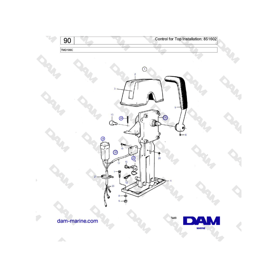 Volvo Penta TDM100C - Control for Top Installation: 851602