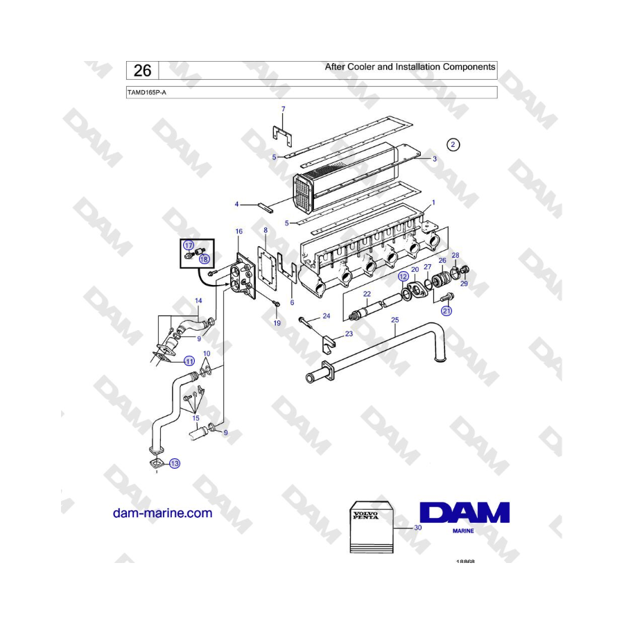 Volvo Penta TAMD165P-A - After Cooler and Installation Components