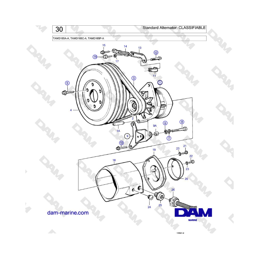 Volvo Penta TAMD165A-A, TAMD165C-A, TAMD165P-A - Standard Alternator: CLASSIFIABLE