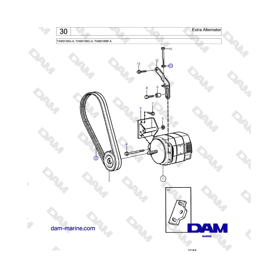 Volvo Penta TAMD165A-A, TAMD165C-A, TAMD165P-A - Extra Alternator 