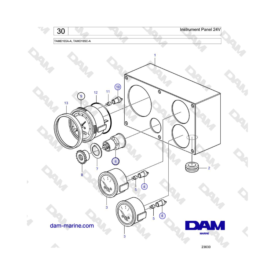 Volvo Penta TAMD165A-A, TAMD165C-A - Instrument Panel 24V