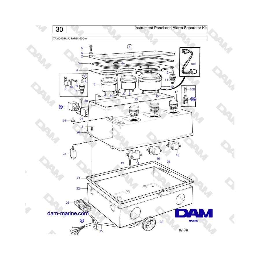 Volvo Penta TAMD165A-A, TAMD165C-A - Instrument Panel and Alarm Separator Kit