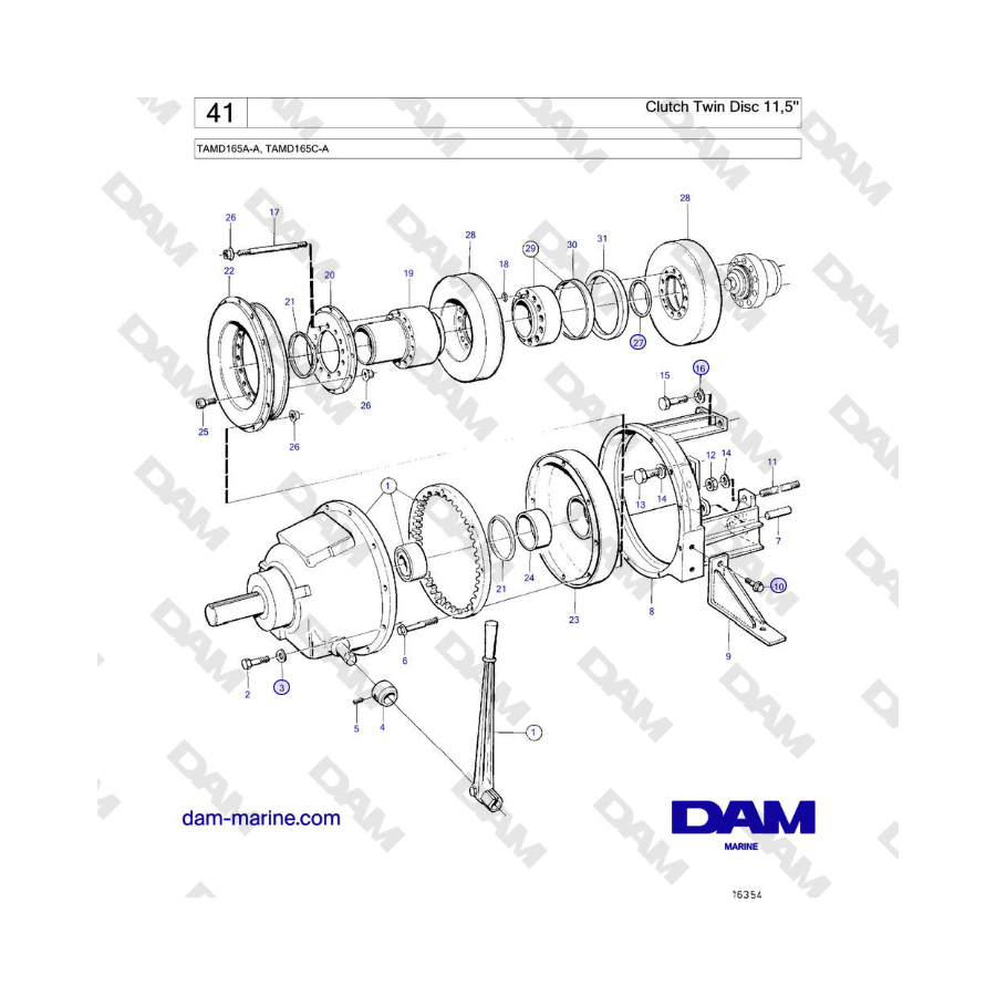 Volvo Penta TAMD165A-A, TAMD165C-A - Clutch Twin Disc 11,5'' 