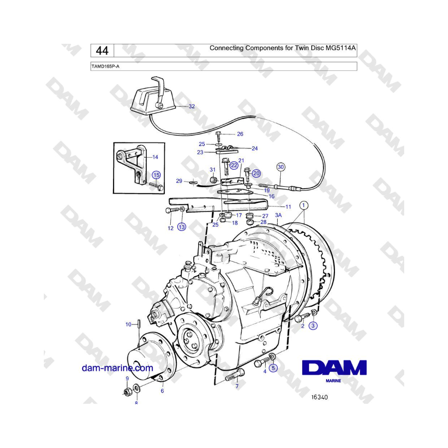 Volvo Penta TAMD165P-A - Connecting Components for Twin Disc MG5114A