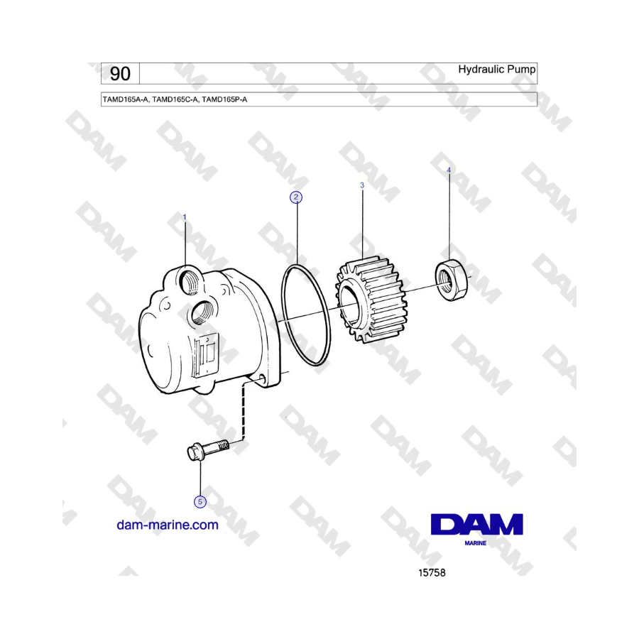 Volvo Penta TAMD165A-A, TAMD165C-A, TAMD165P-A - Hydraulic Pump 