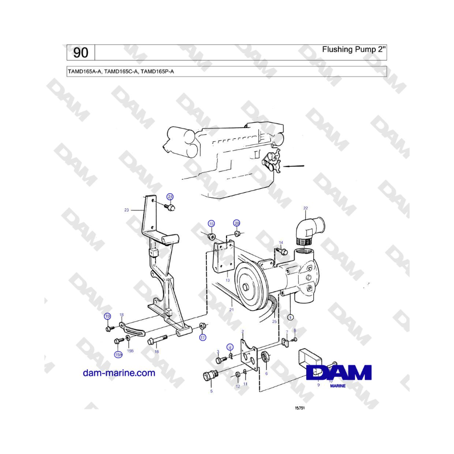 Volvo Penta TAMD165A-A, TAMD165C-A, TAMD165P-A - Flushing Pump 2''