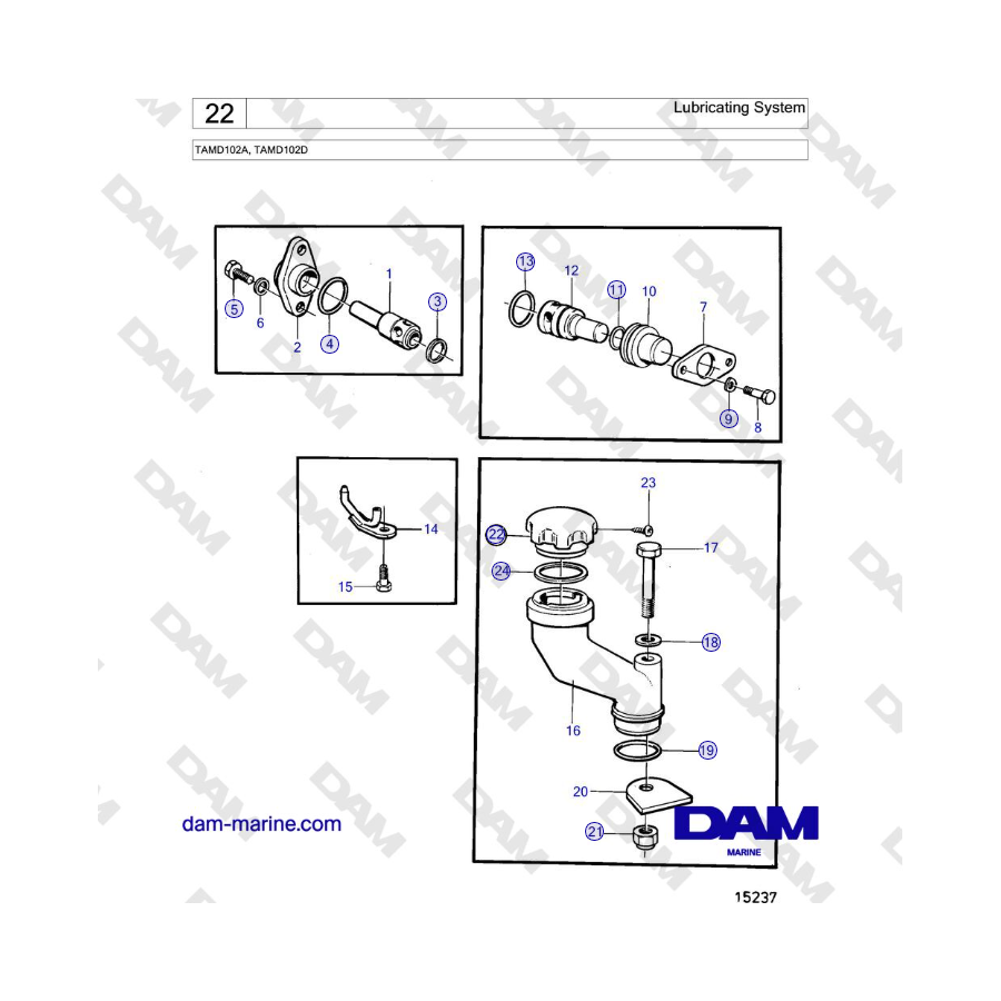 Volvo Penta TAMD102A, TAMD102D - Lubricating System 