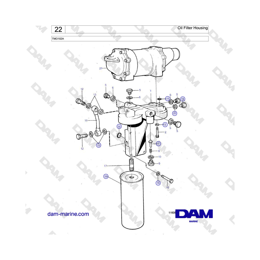 Volvo Penta TMD102A - Oil Filter Housing