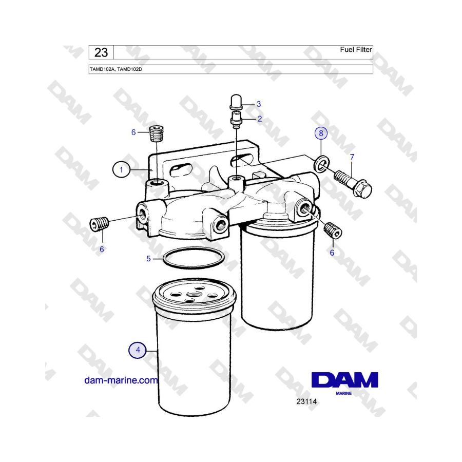 Volvo Penta TAMD102A, TAMD102D - Fuel Filter