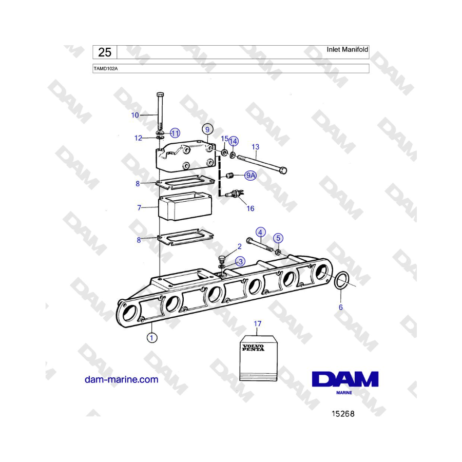 Volvo Penta TAMD102A - Inlet Manifold