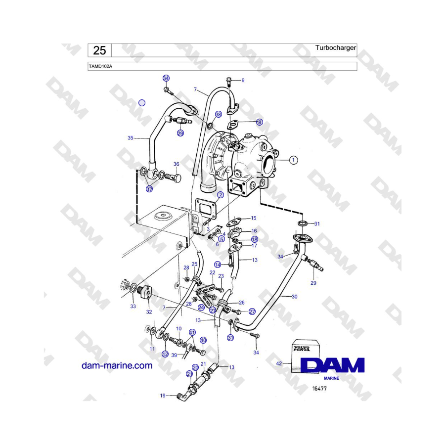 Volvo Penta TAMD102A - Turbocharger