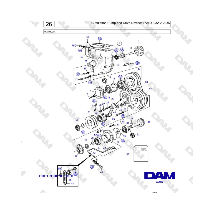 Volvo Penta TAMD102D - Circulation Pump and Drive Device