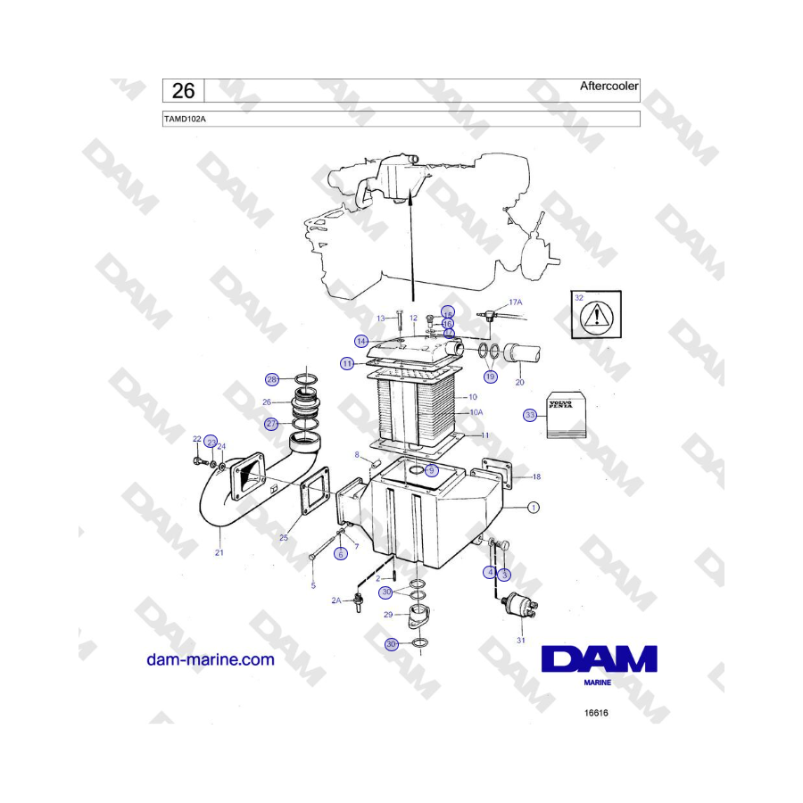 Volvo Penta TAMD102A - Aftercooler 