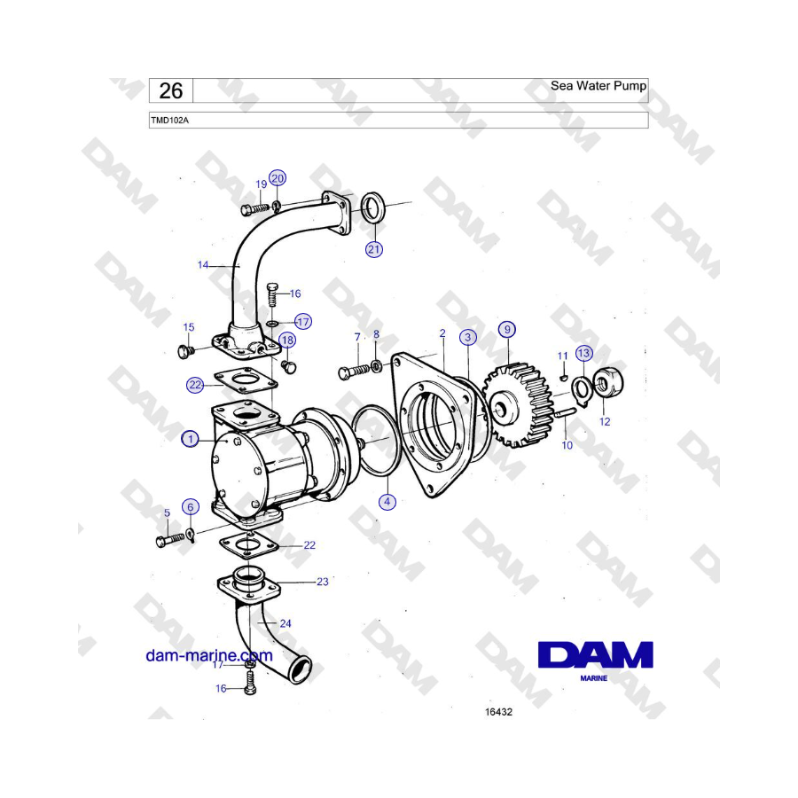 Volvo Penta TMD102A - Sea Water Pump