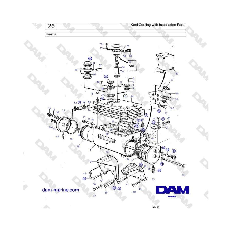 Volvo Penta TMD102A - Keel Cooling with Installation Parts