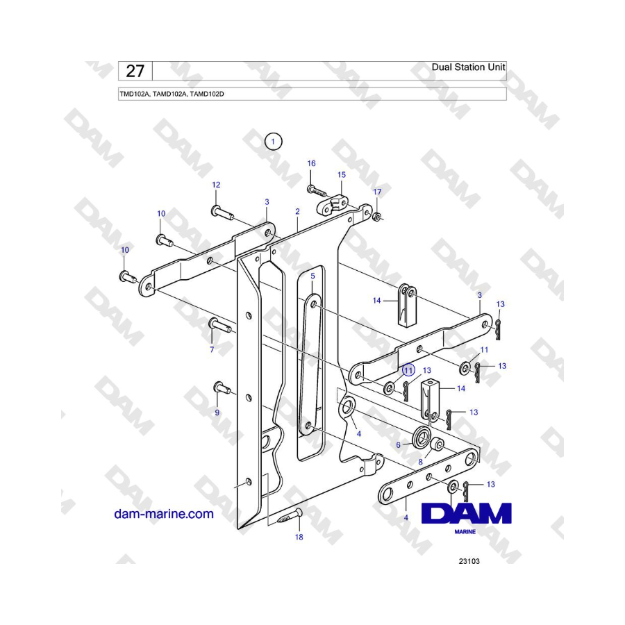 Volvo Penta TMD102A, TAMD102A, TAMD102D - Dual Station Unit