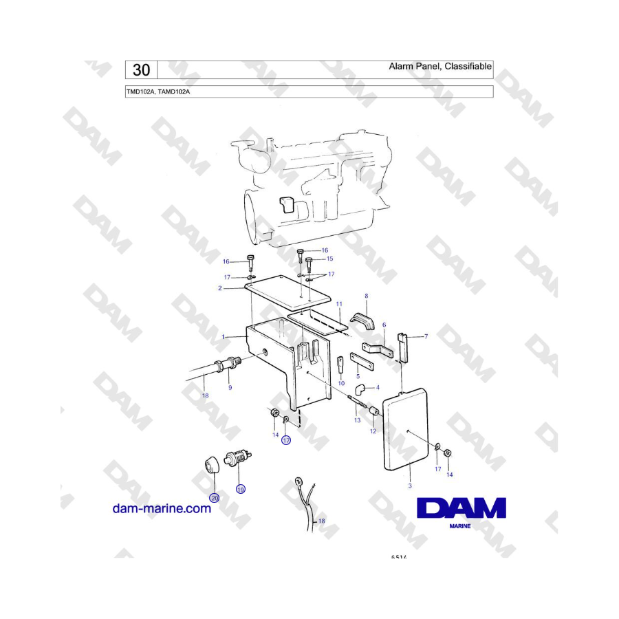 Volvo Penta TMD102A, TAMD102A - Alarm Panel, Classifiable 