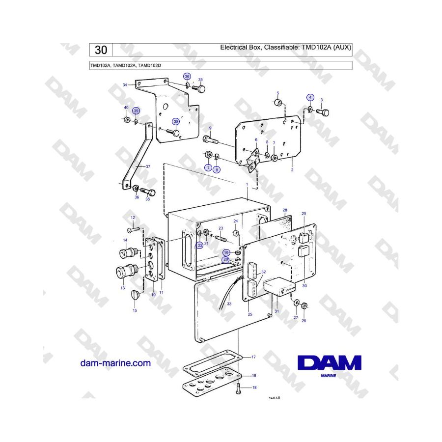 Volvo Penta TMD102A, TAMD102A, TAMD102D - Electrical Box, Classifiable: TMD102A (AUX)