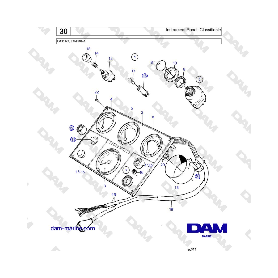 Volvo Penta TMD102A, TAMD102A - Instrument Panel. Classifiable