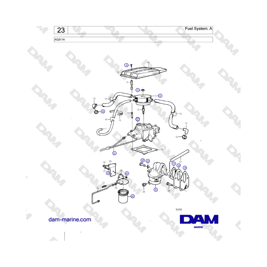 Volvo Penta AQ311A - Fuel System: A