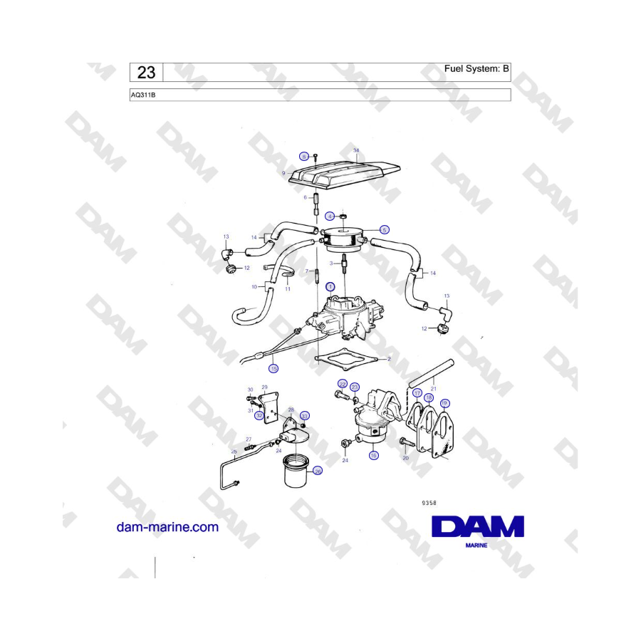 Volvo Penta AQ311B - Fuel System: B