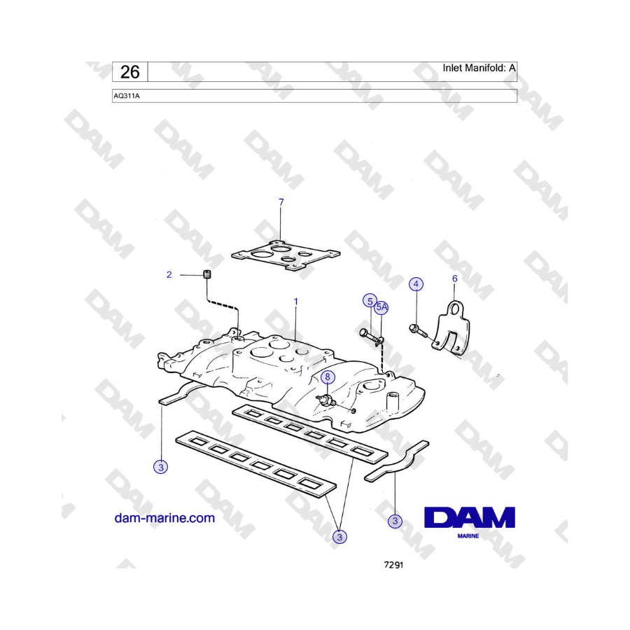 Volvo Penta AQ311A - Inlet Manifold: A