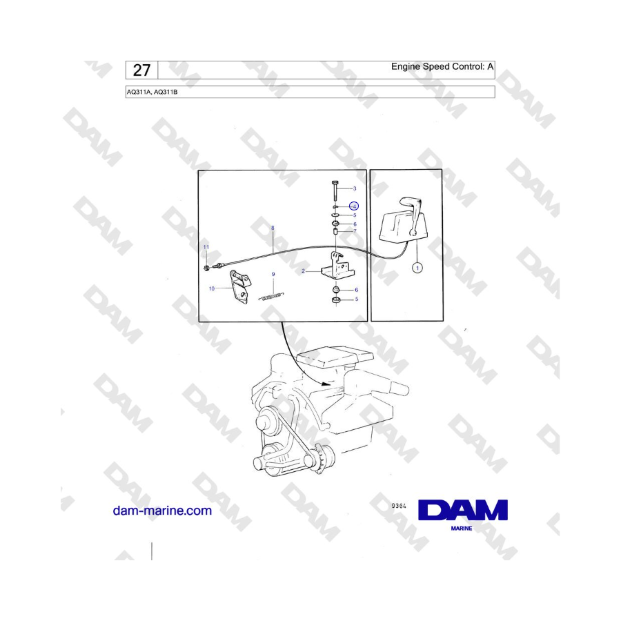 Volvo Penta AQ311A, AQ311B - Engine Speed Control: A