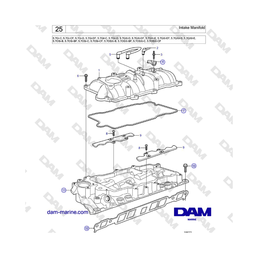 Volvo Penta 5.7L GI-C / 5.7L GI-D - Intake Manifold