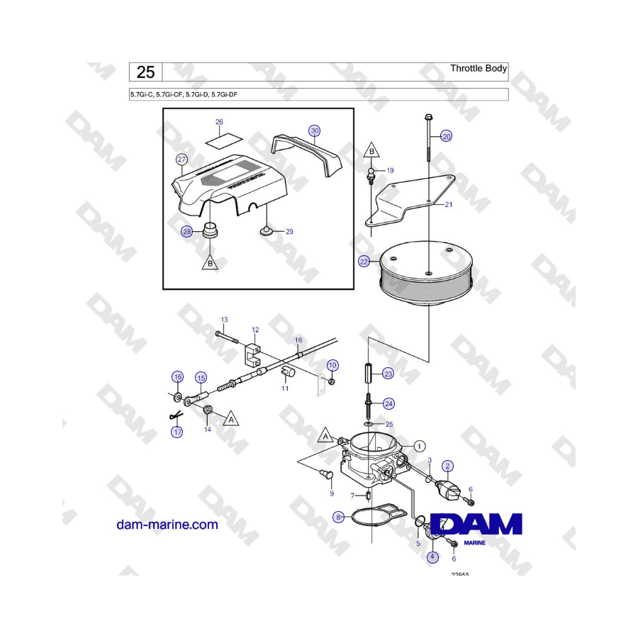 Volvo Penta 5.7L GI-C / 5.7L GI-D - Throttle Body