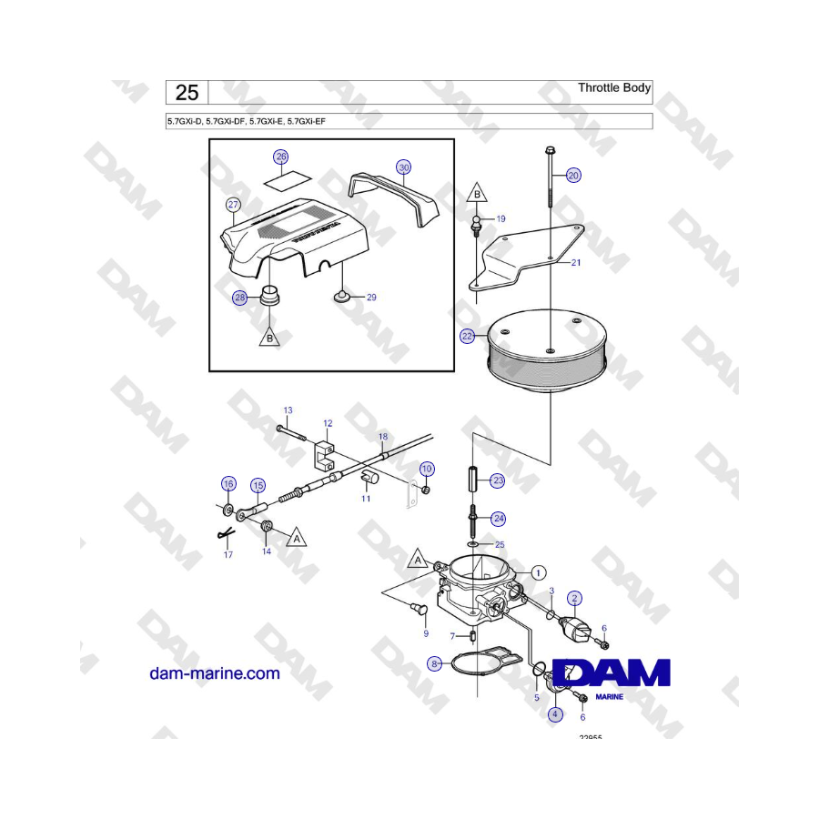 Volvo Penta 5.7L GI-C / 5.7L GI-D - Throttle Body