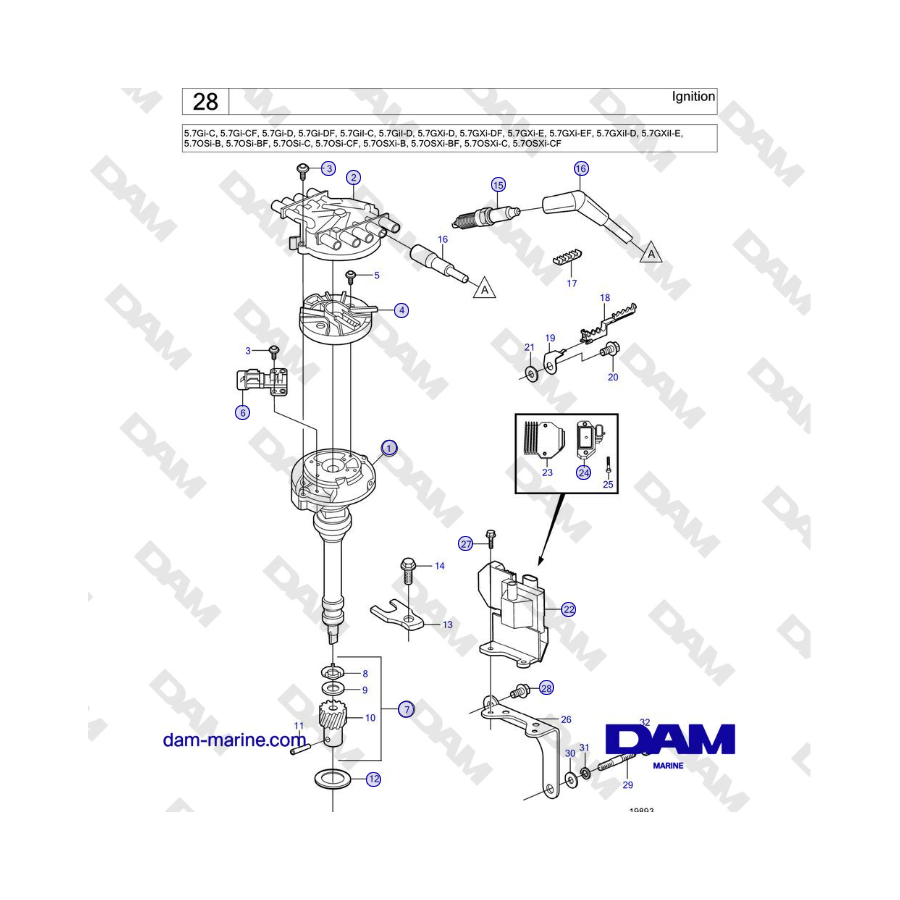 Volvo Penta 5.7L GI-C / 5.7L GI-D - Ignition