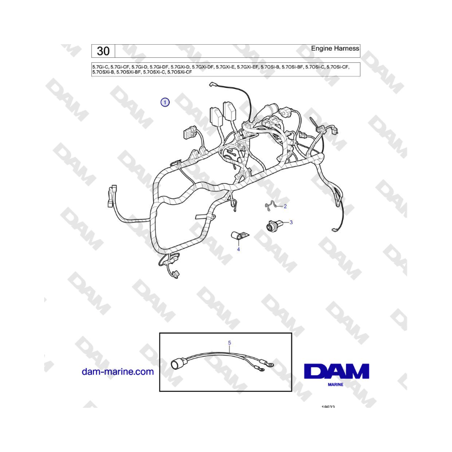 Volvo Penta 5.7L GI-C / 5.7L GI-D - Engine Harness