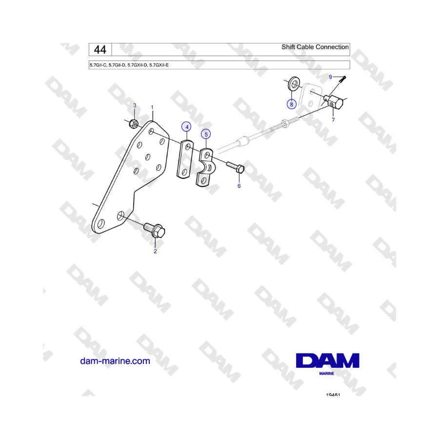 Volvo Penta 5.7L GI-C / 5.7L GI-D - Shift Cable Connection