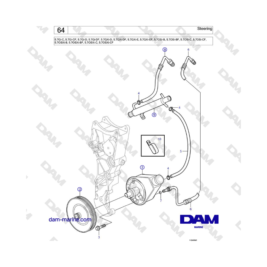 Volvo Penta 5.7L GI-C / 5.7L GI-D - Steering