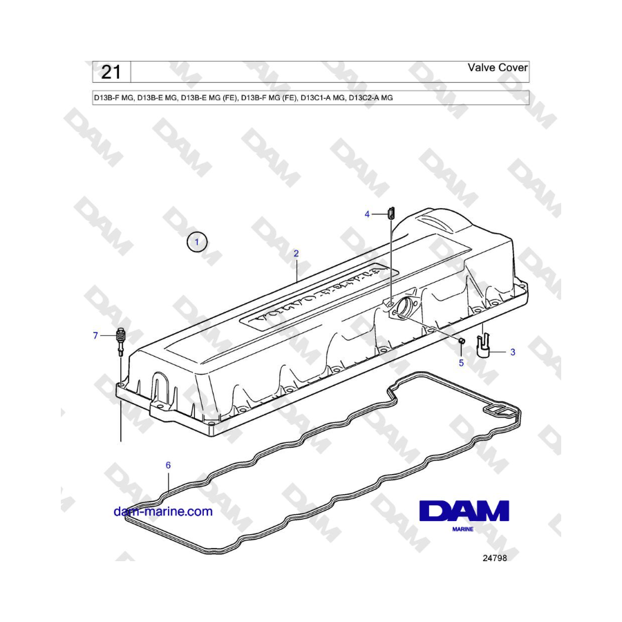 Volvo Penta D13B - Valve Cover