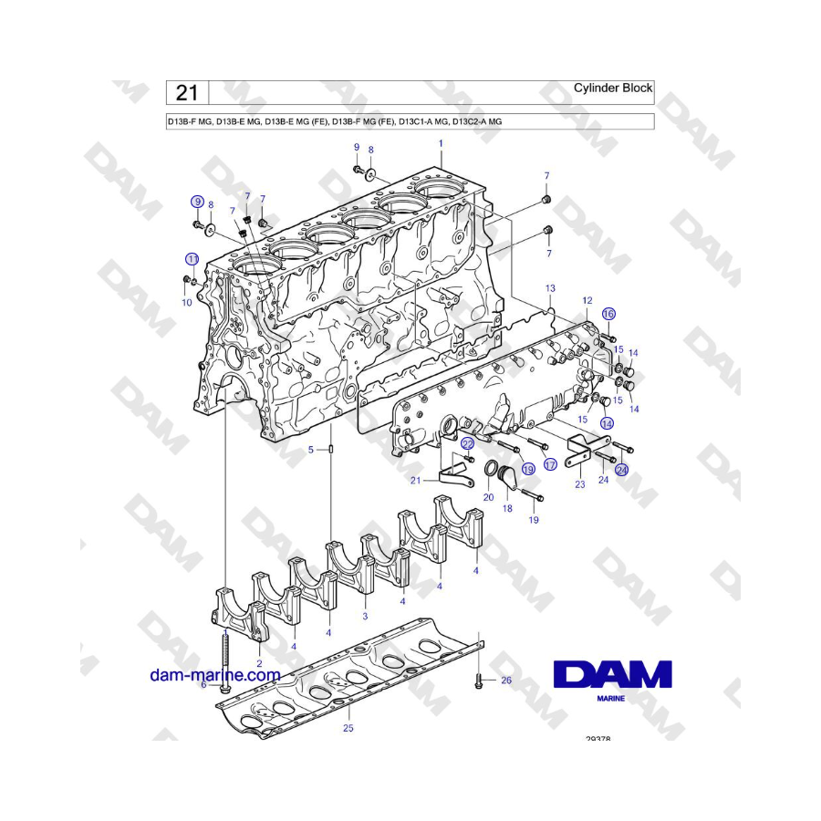 Volvo Penta D13B - Cylinder Block