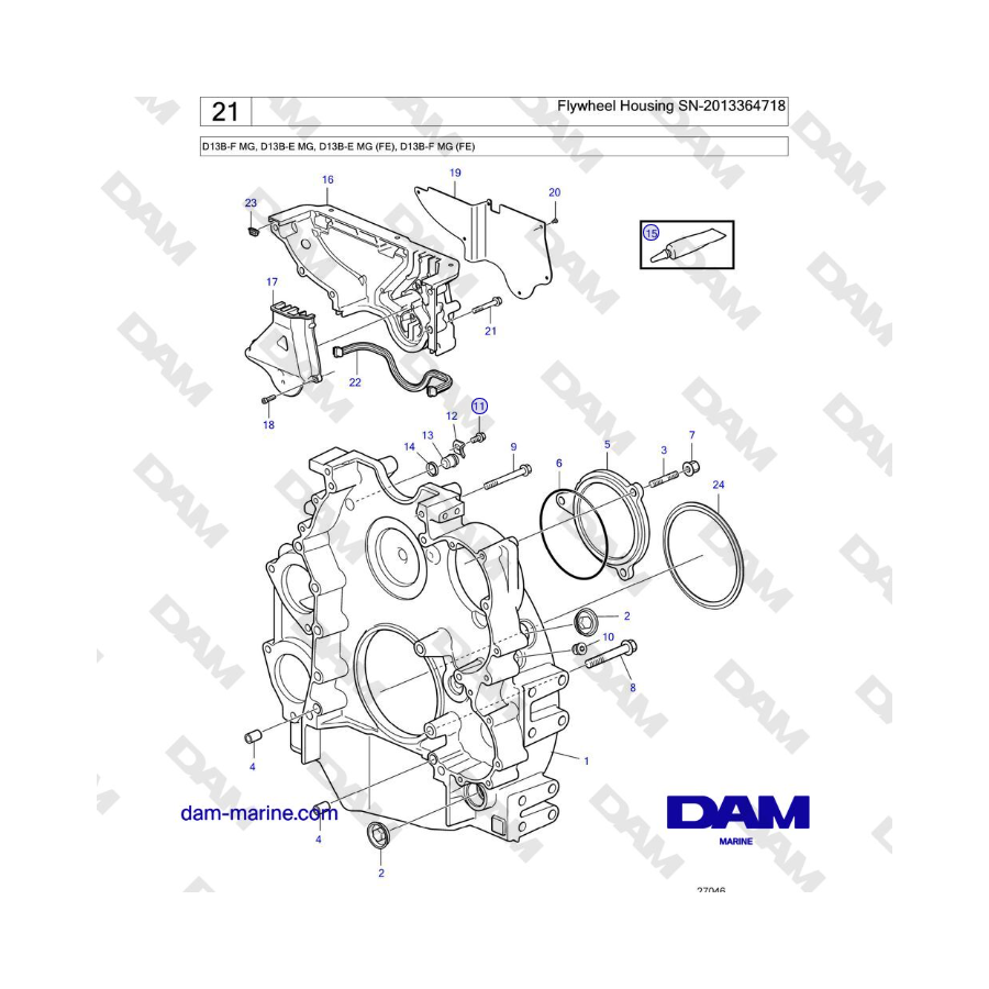 Volvo Penta D13B - Flywheel Housing SN-2013364718