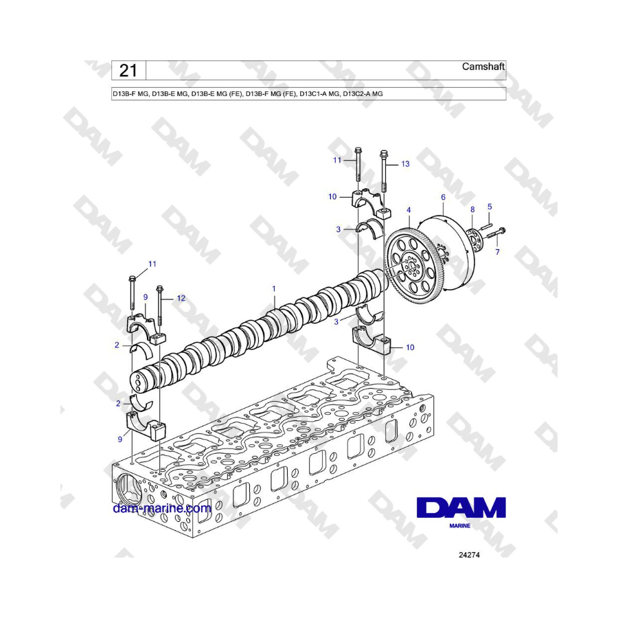 Volvo Penta D13B - Camshaft