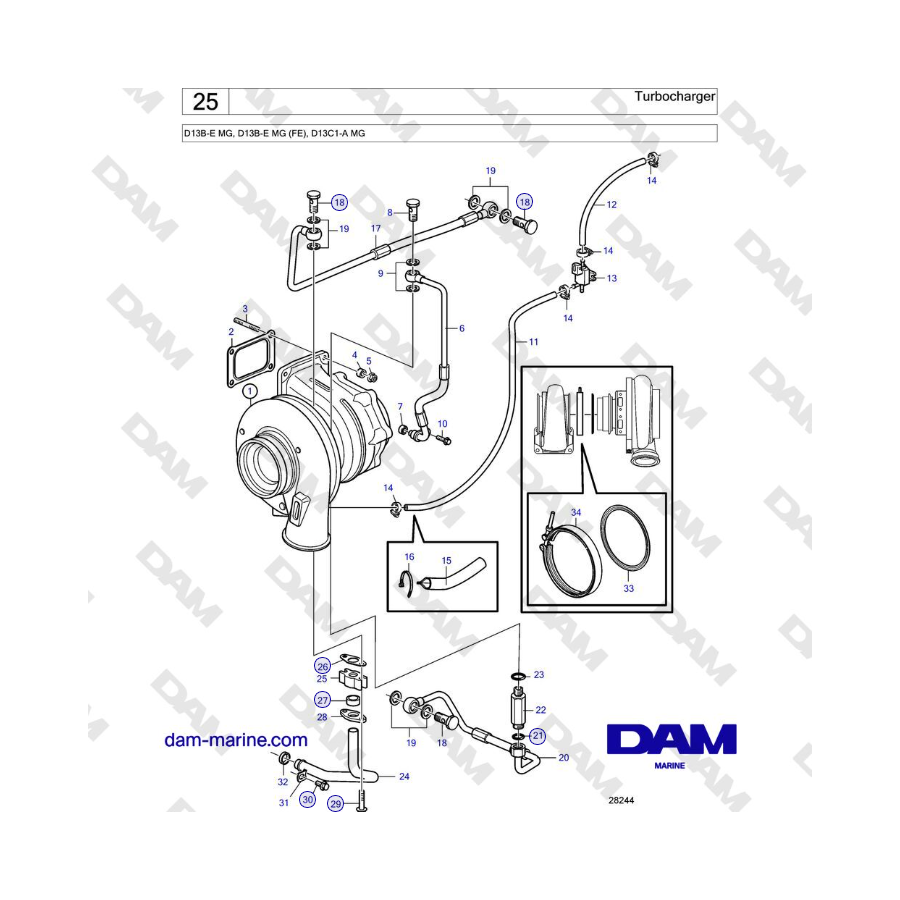 Volvo Penta D13B - Turbocharger 