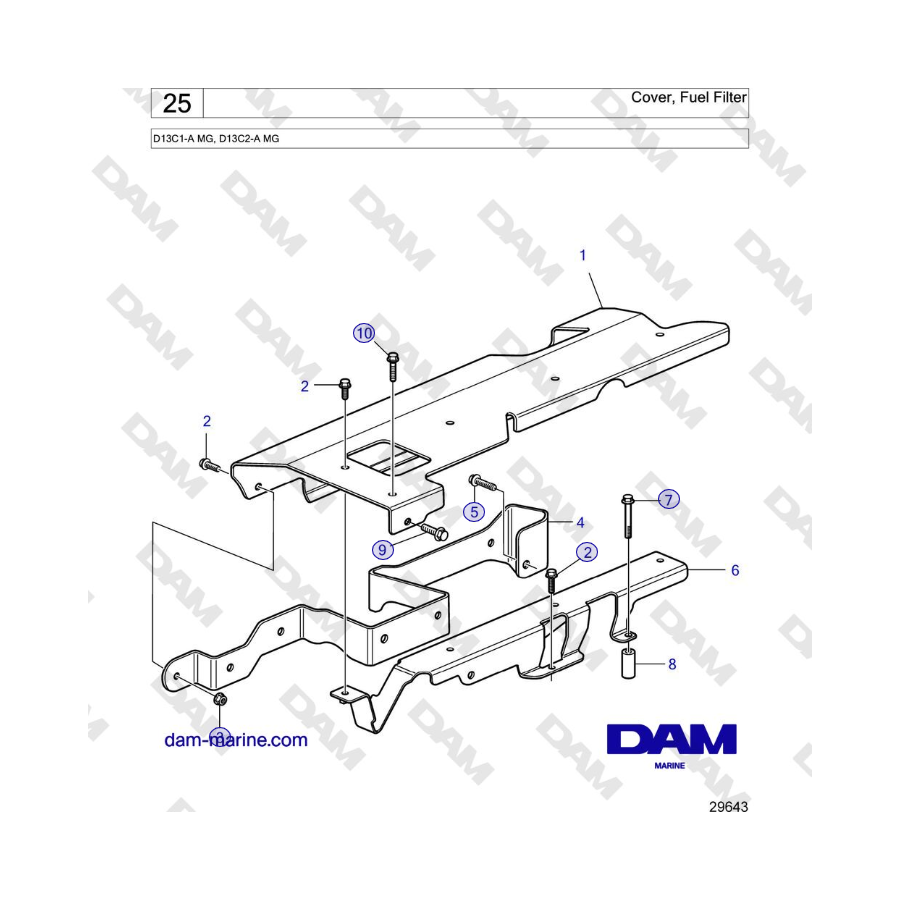 Volvo Penta D13B - Cover, Fuel Filter